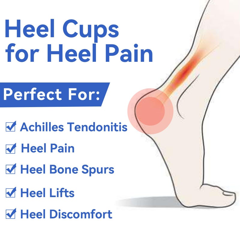 Skyfoot Heel Cups for Achilles Tendonitis  Heel Bone Spurs  Orthotic Inserts for Achilles Tendon Support  Heel Cushions for Heel Pain Relief for Women and Men (Small) - Image 5